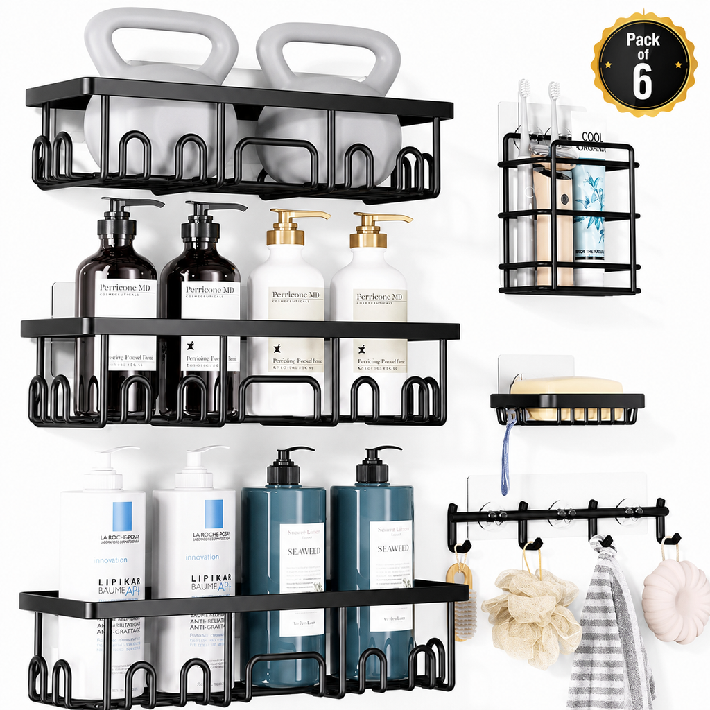 6-Pack Bathroom Organizers and Storage Shelves