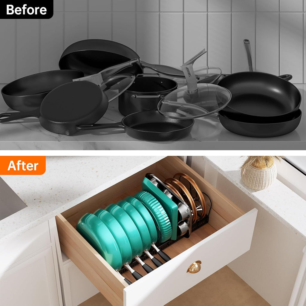 Expandable Pot Pan Lid Cabinet Organizers
