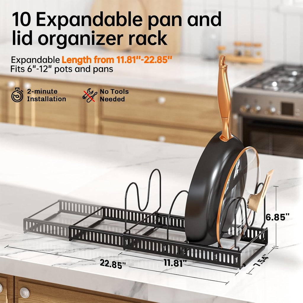Expandable Pot Pan Lid Cabinet Organizers