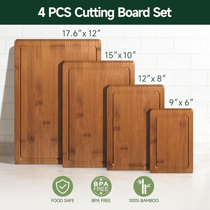 3-Piece Crack-Resistant Wood Cutting Boards