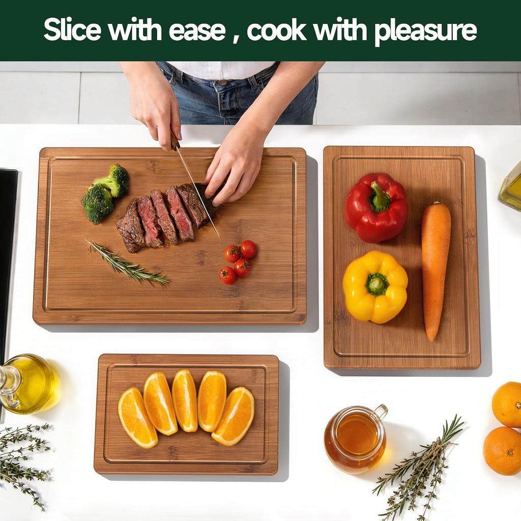 3-Piece Crack-Resistant Wood Cutting Boards