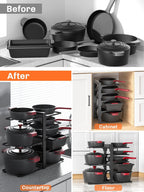 8-Tier Heavy Duty Pots and Pans Organizer