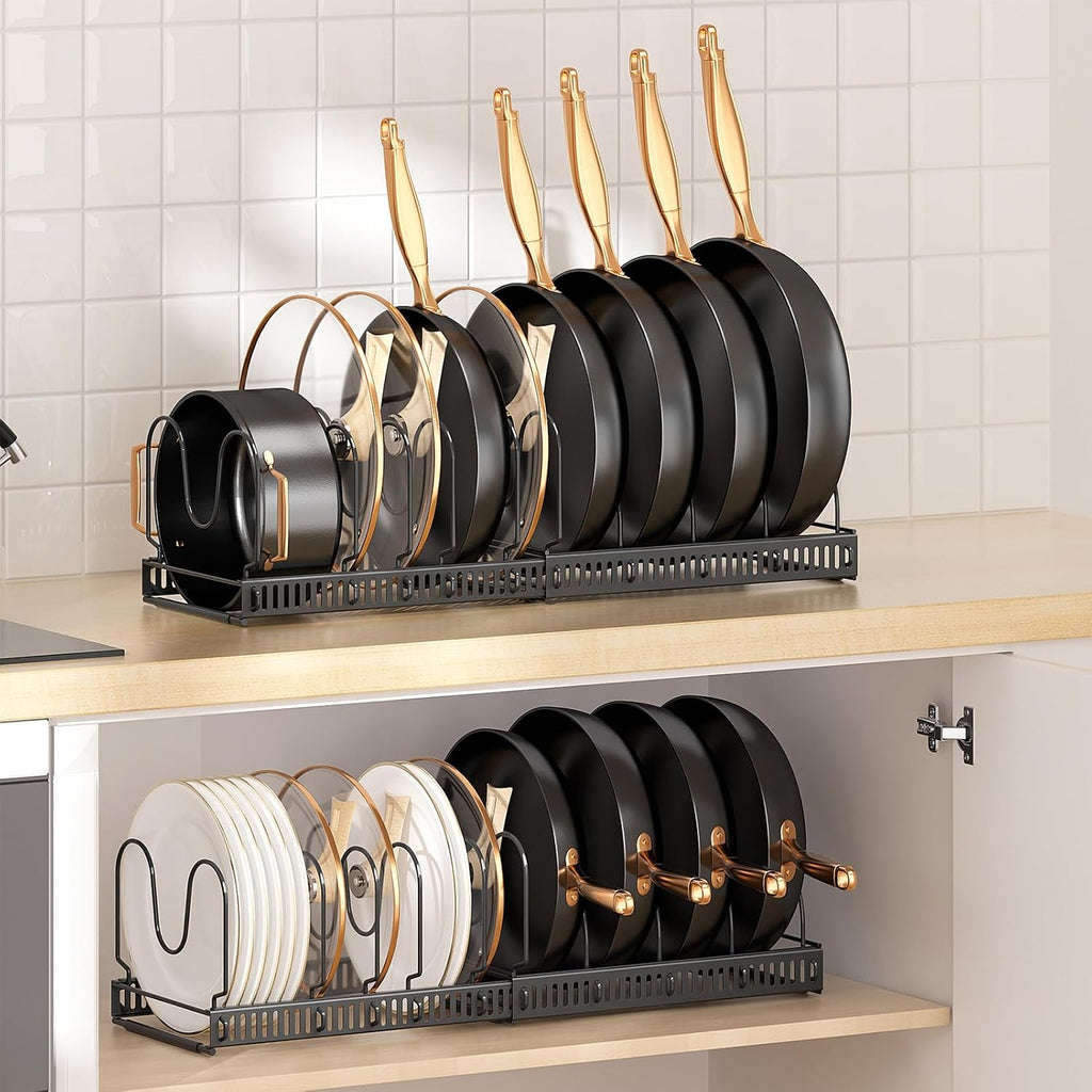 Expandable Pot Pan Lid Cabinet Organizers