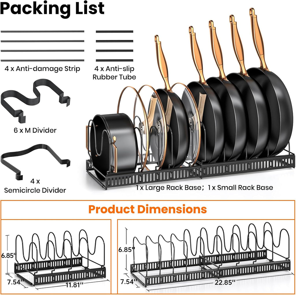 Expandable Pot Pan Lid Cabinet Organizers