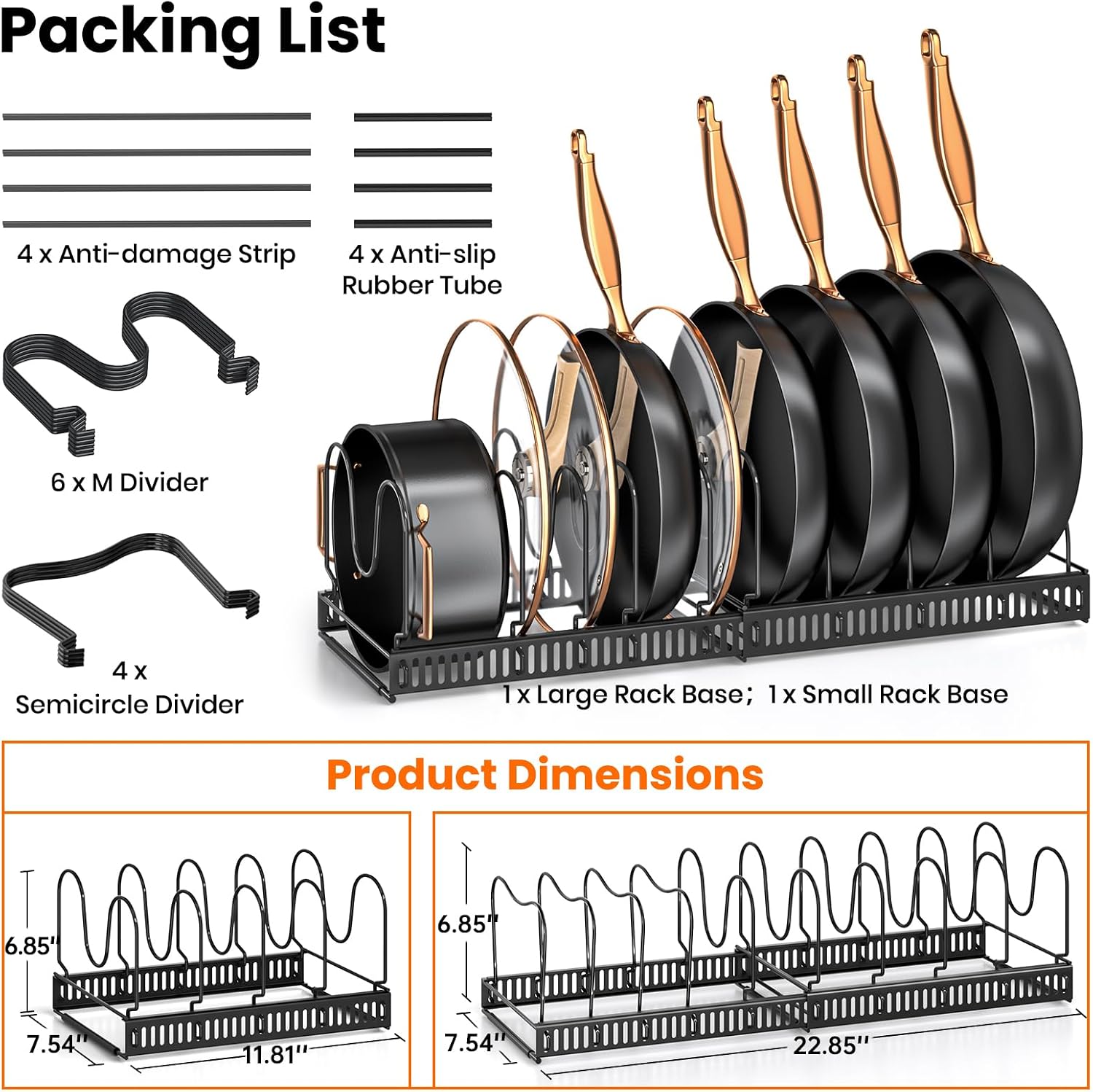 Expandable Pot Pan Lid Cabinet Organizers