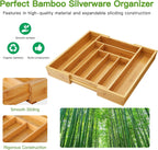 Bamboo Expandable Silverware Drawer Organizer