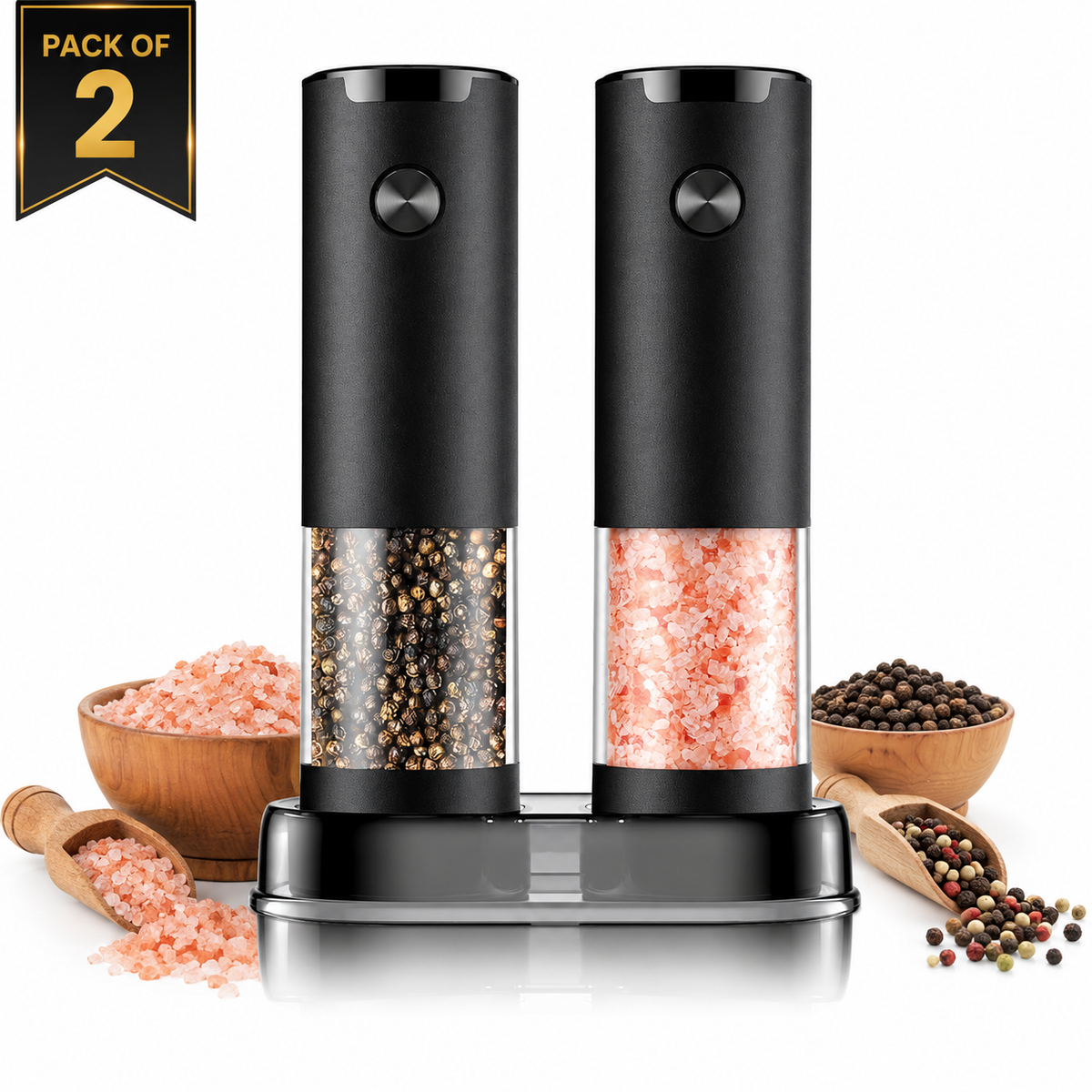 2PC Electric Salt and Pepper Grinder Set