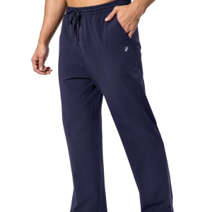 Men'S Cotton Yoga Sweatpants Athletic Lounge Pants Open Bottom Casual Jersey Pants for Men with Pockets