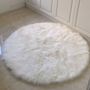 Fluffy White Round Rugs For Living Room