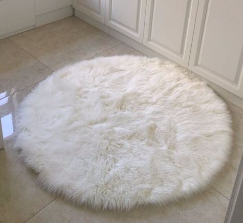 Fluffy White Round Rugs For Living Room