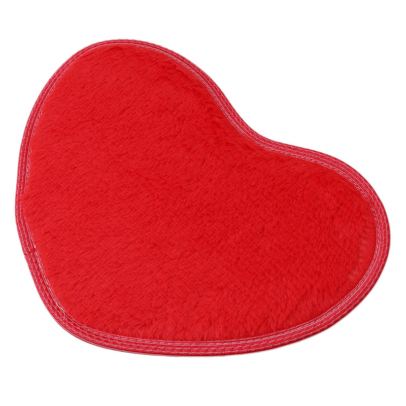 Fluffy Heart Shaped Rugs For Bathroom
