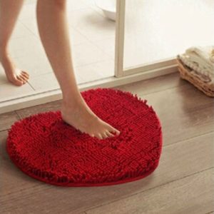 Fluffy Heart Shaped Rugs For Bathroom
