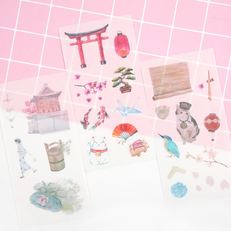 Japanese Cherry Blossom Sticker Set 6 Sheets