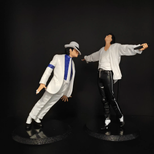 Michael Jackson Action Figure - Classic Moonwalk Pose, White Suit [Bagged], Singing Collectibles Toy, House Decoration, Souvenir Gift for Pop Music Lovers