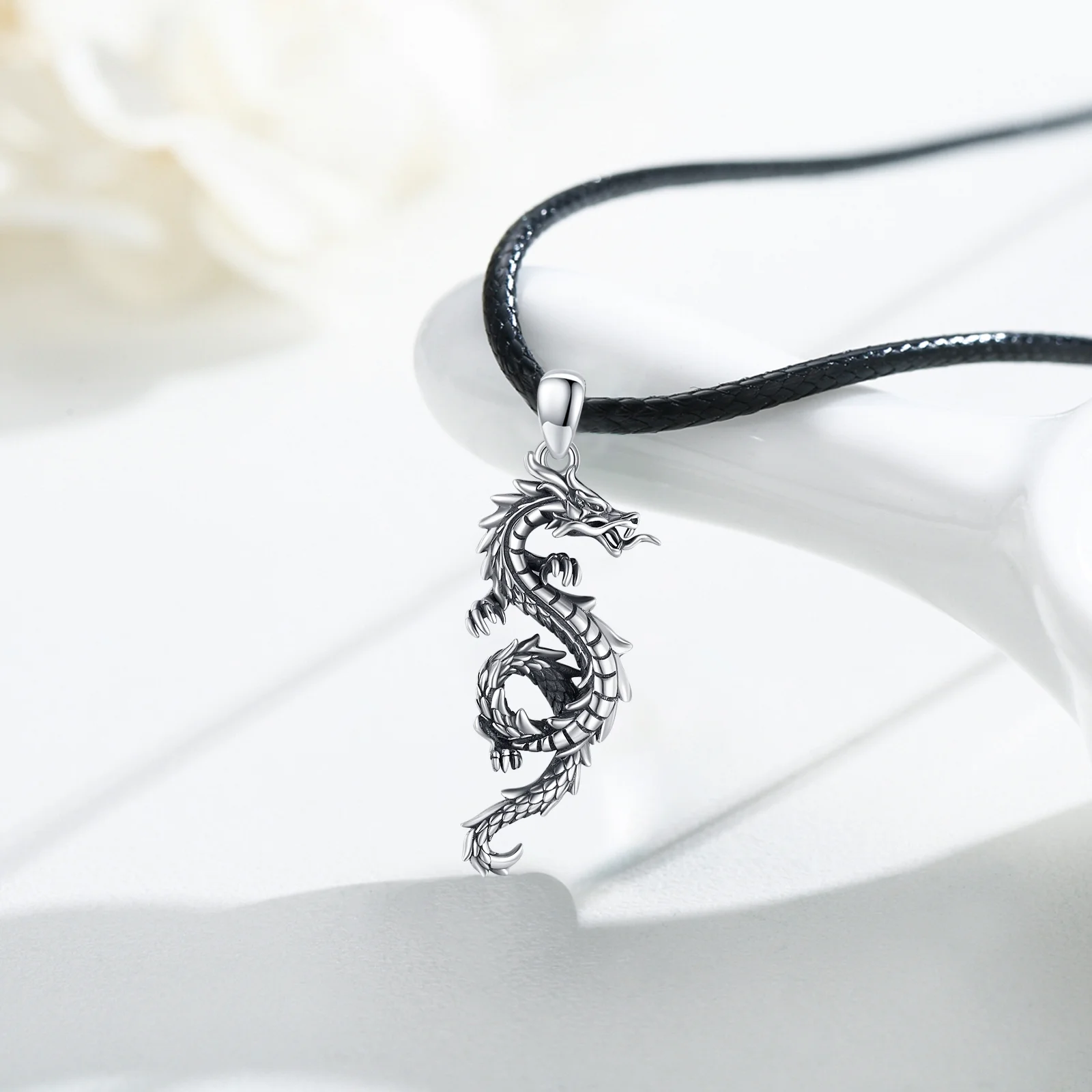 Dragon Necklace for Men 925 Sterling Silver Pendant Necklaces for Son Jewelry Birthday Gift - Image 3