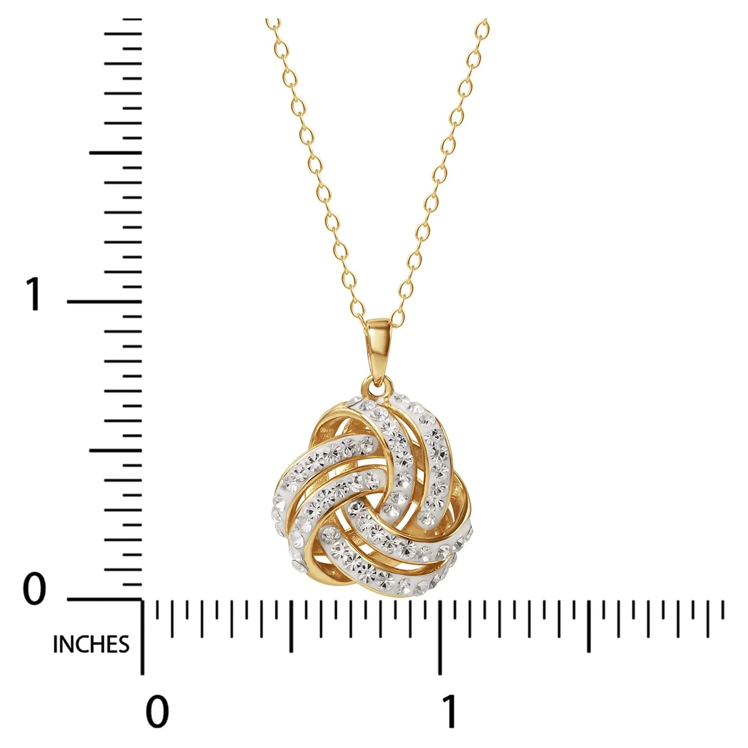 Brilliance Fine Women'S Love Knot 18K Gold Crystal Pendant and Earring Set - Image 2
