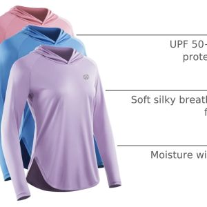 Women'S Sun Protection Running Shirts Workout Athletic Shirts with Hoods