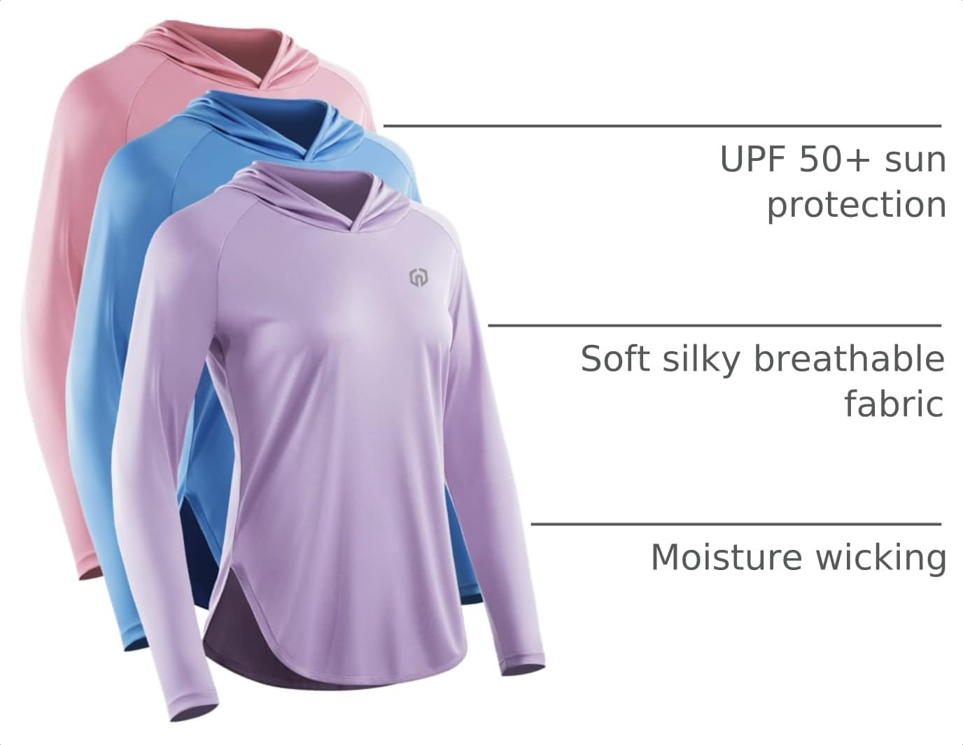 Women'S Sun Protection Running Shirts Workout Athletic Shirts with Hoods - Image 4