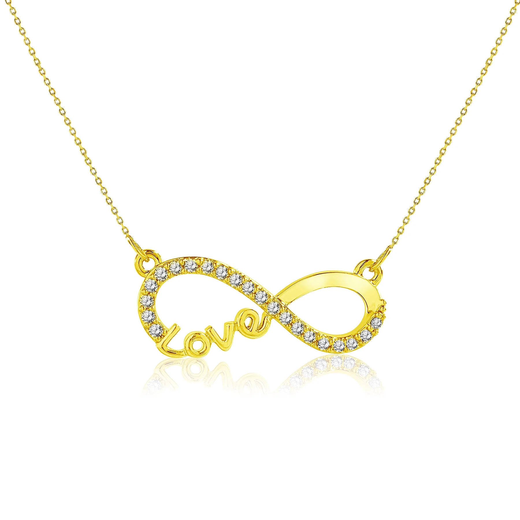 Infinity Love Pendant Necklace - Meaningful Jewelry for Her - Anniversary Gift in 18K White Gold Plated - Image 7