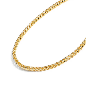 Gold Chain Necklace Collection - 14K Solid Yellow Gold Filled round Wheat/Palm Chain Necklaces for Women and Men with Different Sizes (2.5Mm, or 3.2Mm)