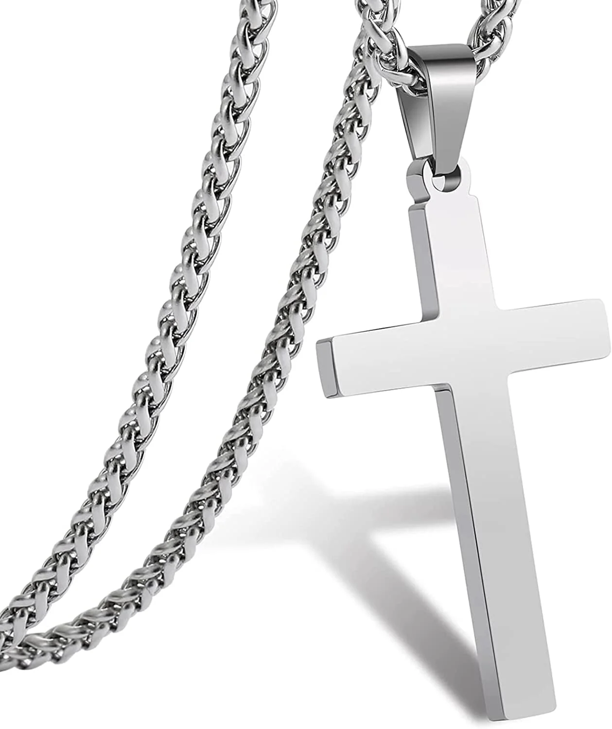 Gold Cross Necklaces for Men Boys Stainless Steel Cross Pendant Chain Catholic Religious Christian Birthday First Communion Confirmation Graduation Fathers Day Jewelry Gifts Teen Him Dad Kids - Image 11