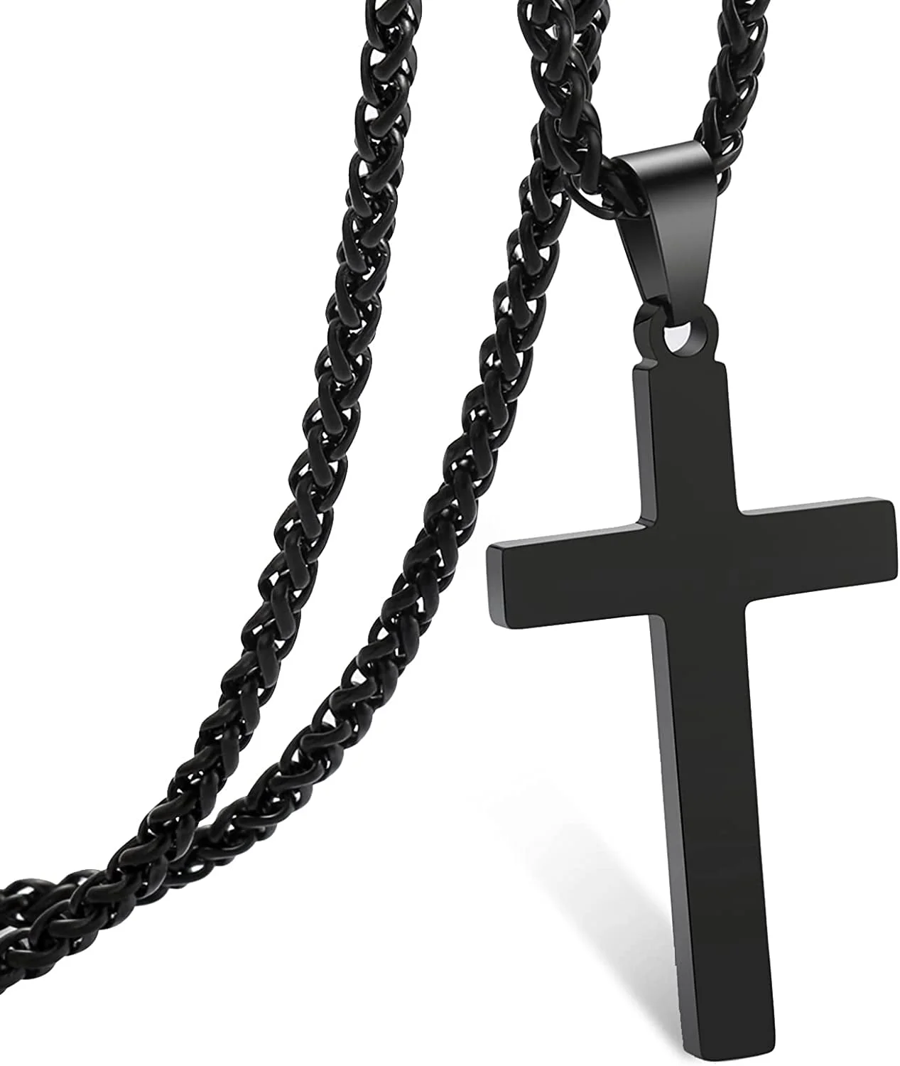 Gold Cross Necklaces for Men Boys Stainless Steel Cross Pendant Chain Catholic Religious Christian Birthday First Communion Confirmation Graduation Fathers Day Jewelry Gifts Teen Him Dad Kids - Image 14