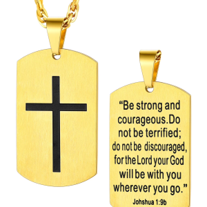 Men'S Black Cross Necklace Stainless Steel Dog Tag Necklace Christian Serenity Prayer Necklace Inspirational Jewelry Gift