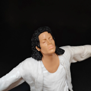 Michael Jackson Action Figure - Classic Moonwalk Pose, White Suit [Bagged], Singing Collectibles Toy, House Decoration, Souvenir Gift for Pop Music Lovers