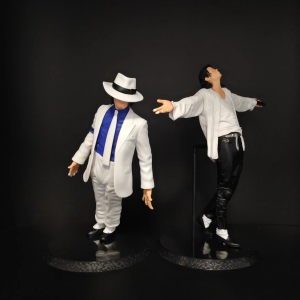 Michael Jackson Action Figure - Classic Moonwalk Pose, White Suit [Bagged], Singing Collectibles Toy, House Decoration, Souvenir Gift for Pop Music Lovers