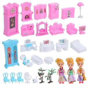 16 Rooms Huge Dollhouse, 24 in × 22 in × 24 in Doll House , Pretend Play Toy House for Girls, House Playset, Party Doll House